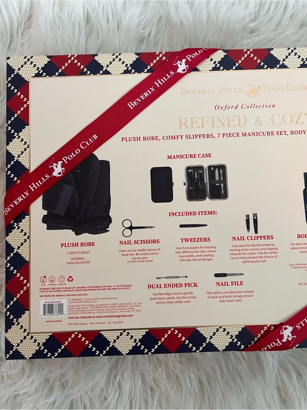 NEW- Beverly Hills Polo Club Navy Gift Set with Red Ribbon